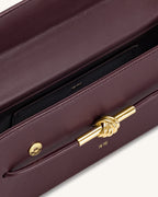 JWPE - Lena Metal Rope Knot Top Handle Bag - Deep Claret