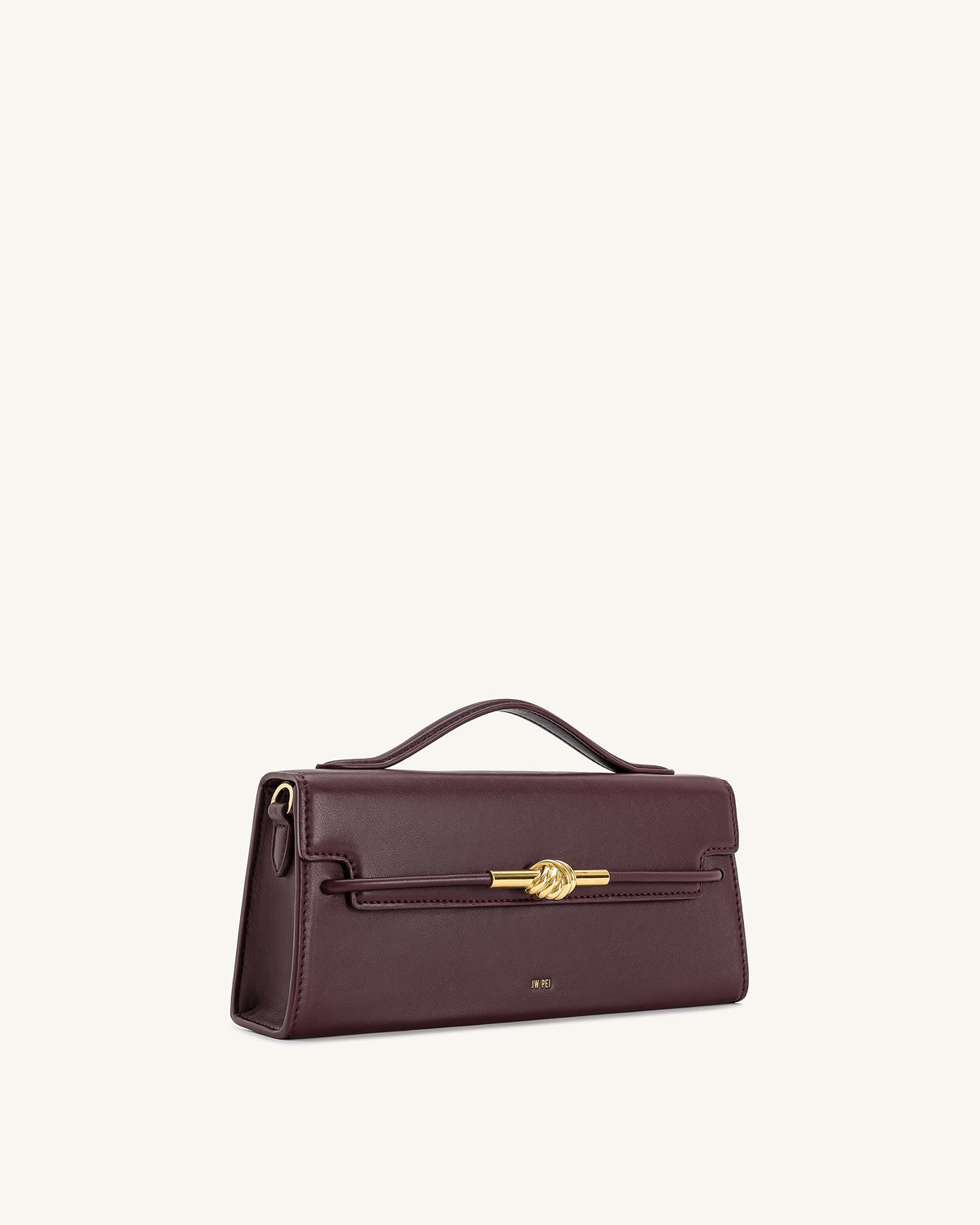 JWPE - Lena Metal Rope Knot Top Handle Bag - Deep Claret