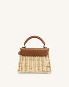JWPE - Elise Natural Rattan Weaving  Handbag - Brown Rattan