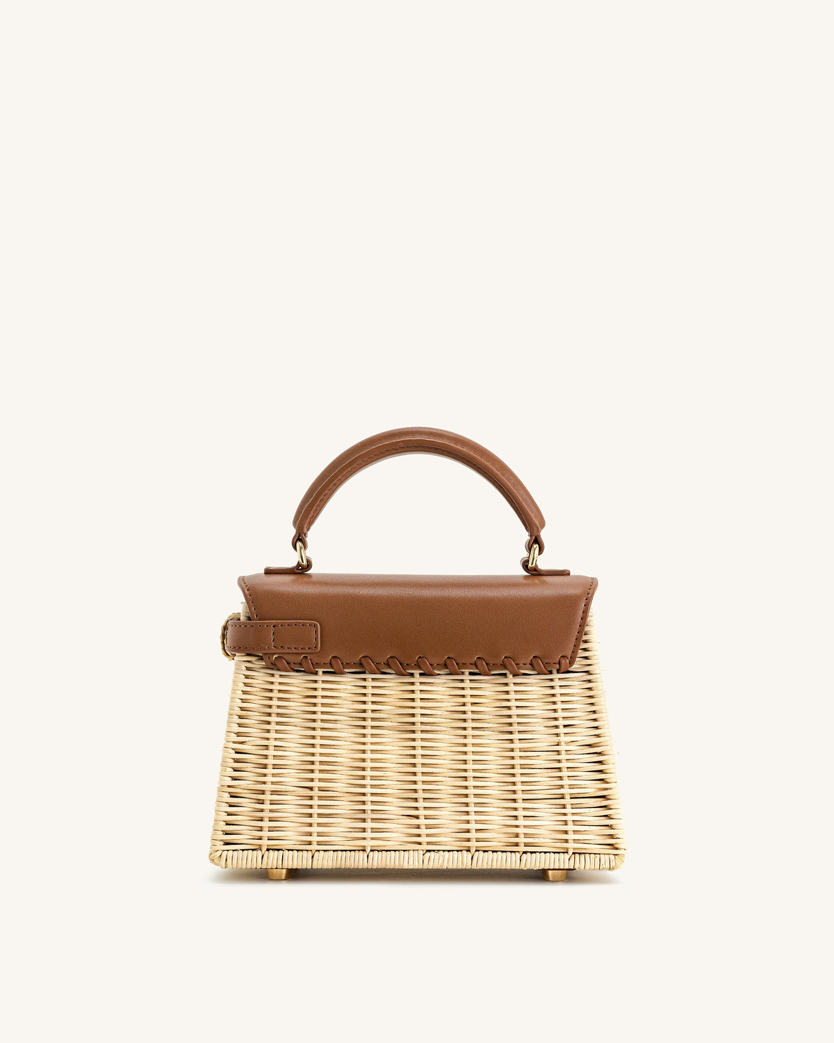JWPE - Elise Natural Rattan Weaving  Handbag - Brown Rattan