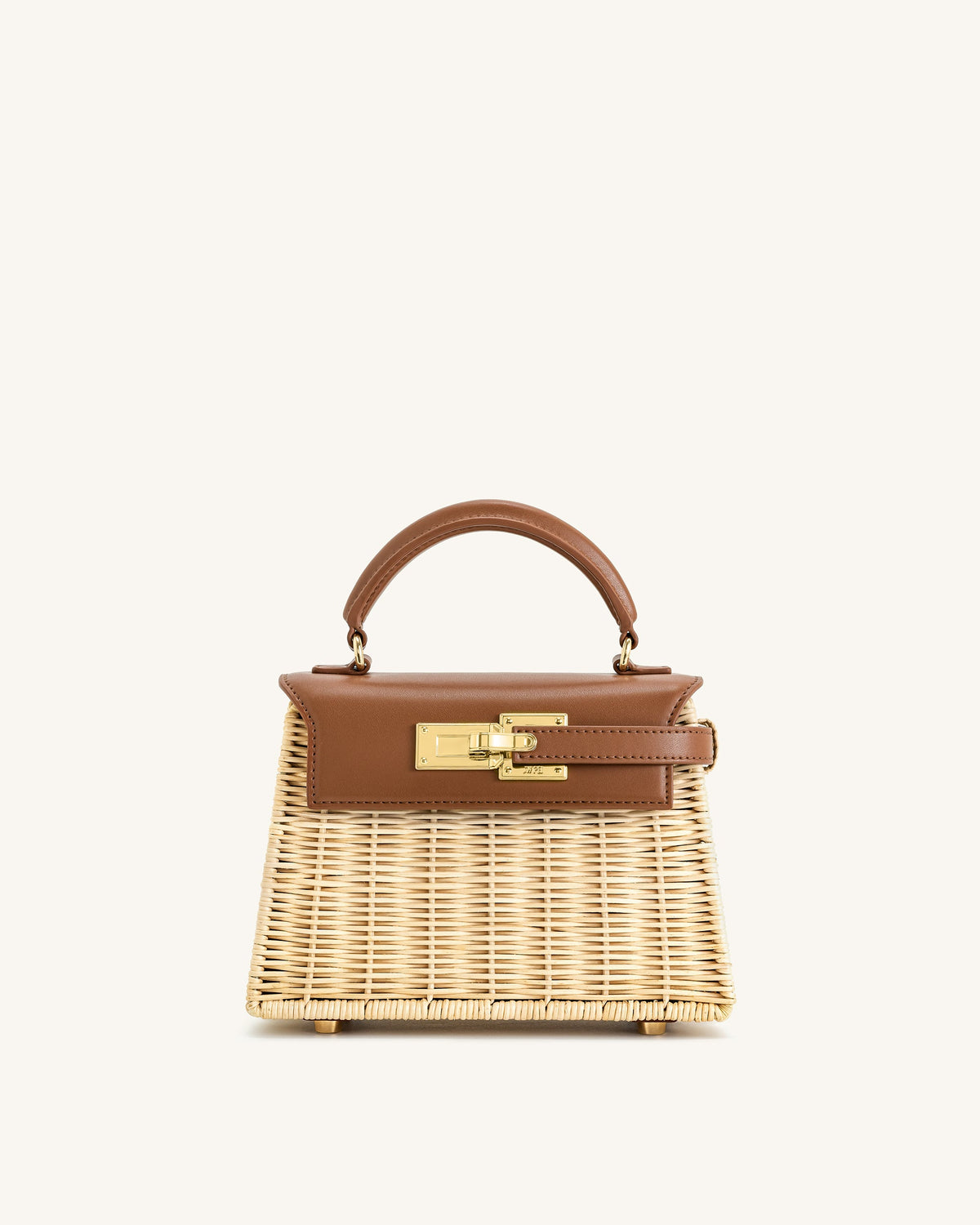 JWPE - Elise Natural Rattan Weaving  Handbag - Brown Rattan