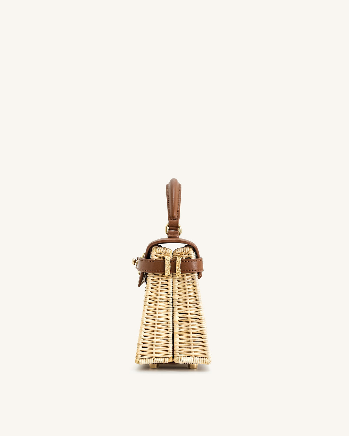 JWPE - Elise Natural Rattan Weaving  Handbag - Brown Rattan