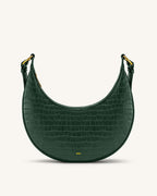 JWPE - Carly Saddle Bag - Dark Green Croc