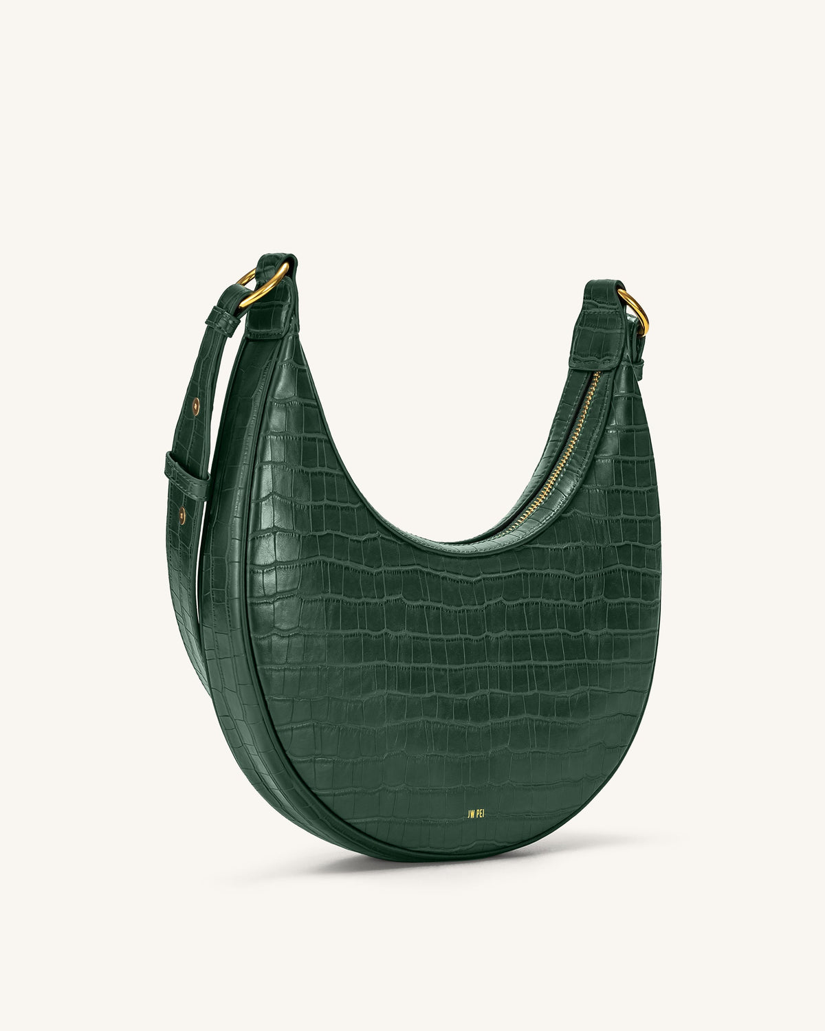 JWPE - Carly Saddle Bag - Dark Green Croc
