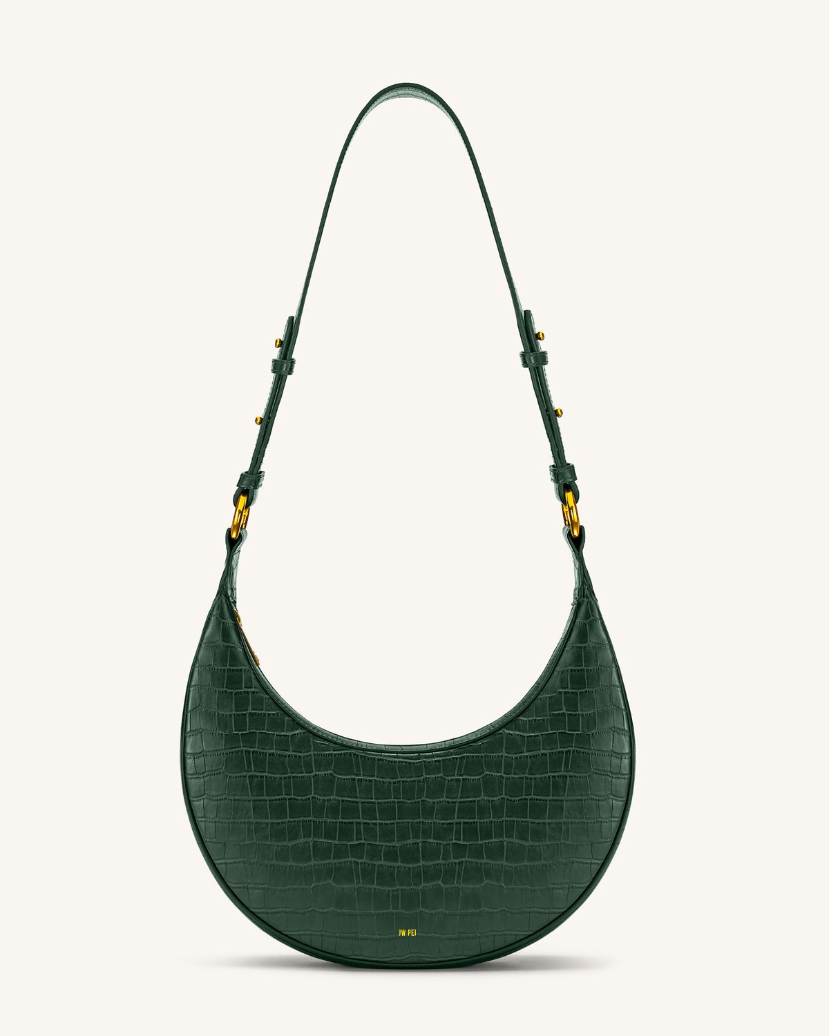 JWPE - Carly Saddle Bag - Dark Green Croc