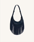 JWPE - Sharon Fringe Crossbody Bag - Navy Croc