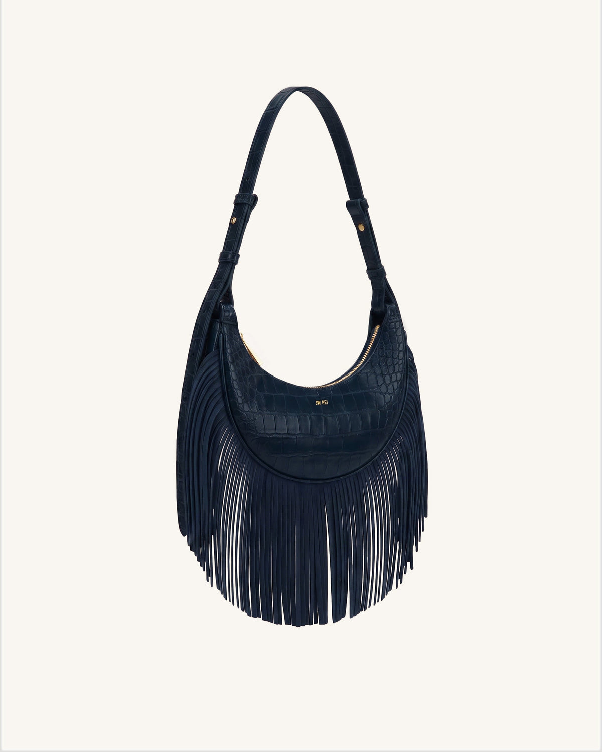 JWPE - Sharon Fringe Crossbody Bag - Navy Croc
