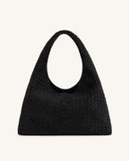 JWPE - Laura Faux Suede Woven Shoulder Bag - Black