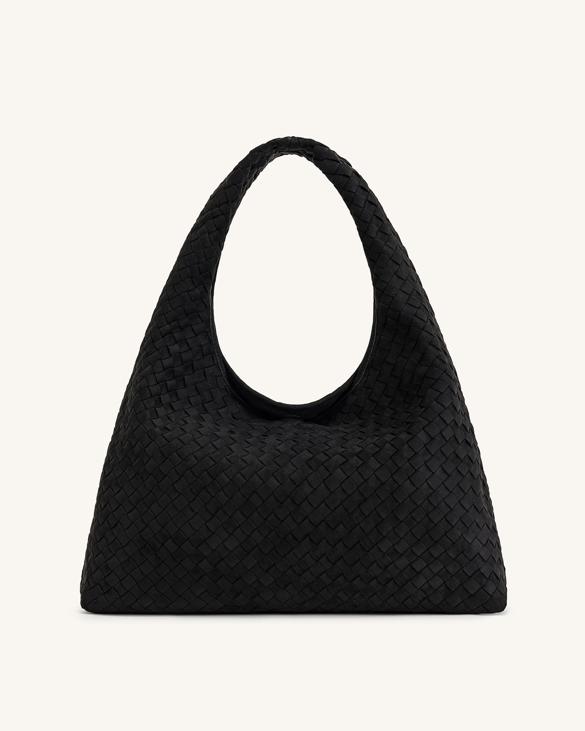 JWPE - Laura Faux Suede Woven Shoulder Bag - Black