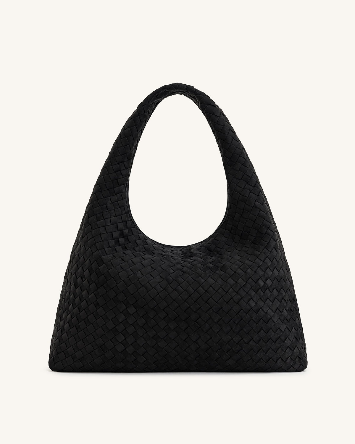 JWPE - Laura Faux Suede Woven Shoulder Bag - Black
