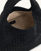 JWPE - Laura Faux Suede Woven Shoulder Bag - Black