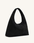 JWPE - Laura Faux Suede Woven Shoulder Bag - Black