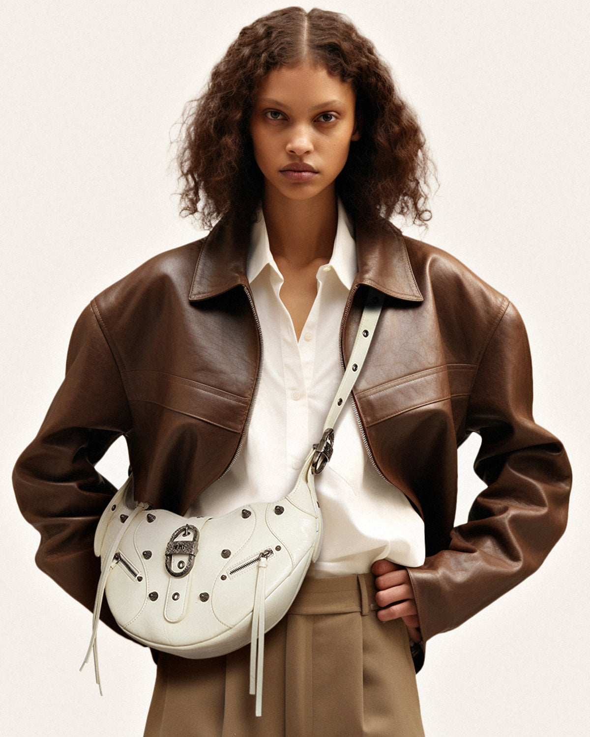 JWPE - Tessa Crushed Shoulder Bag - White