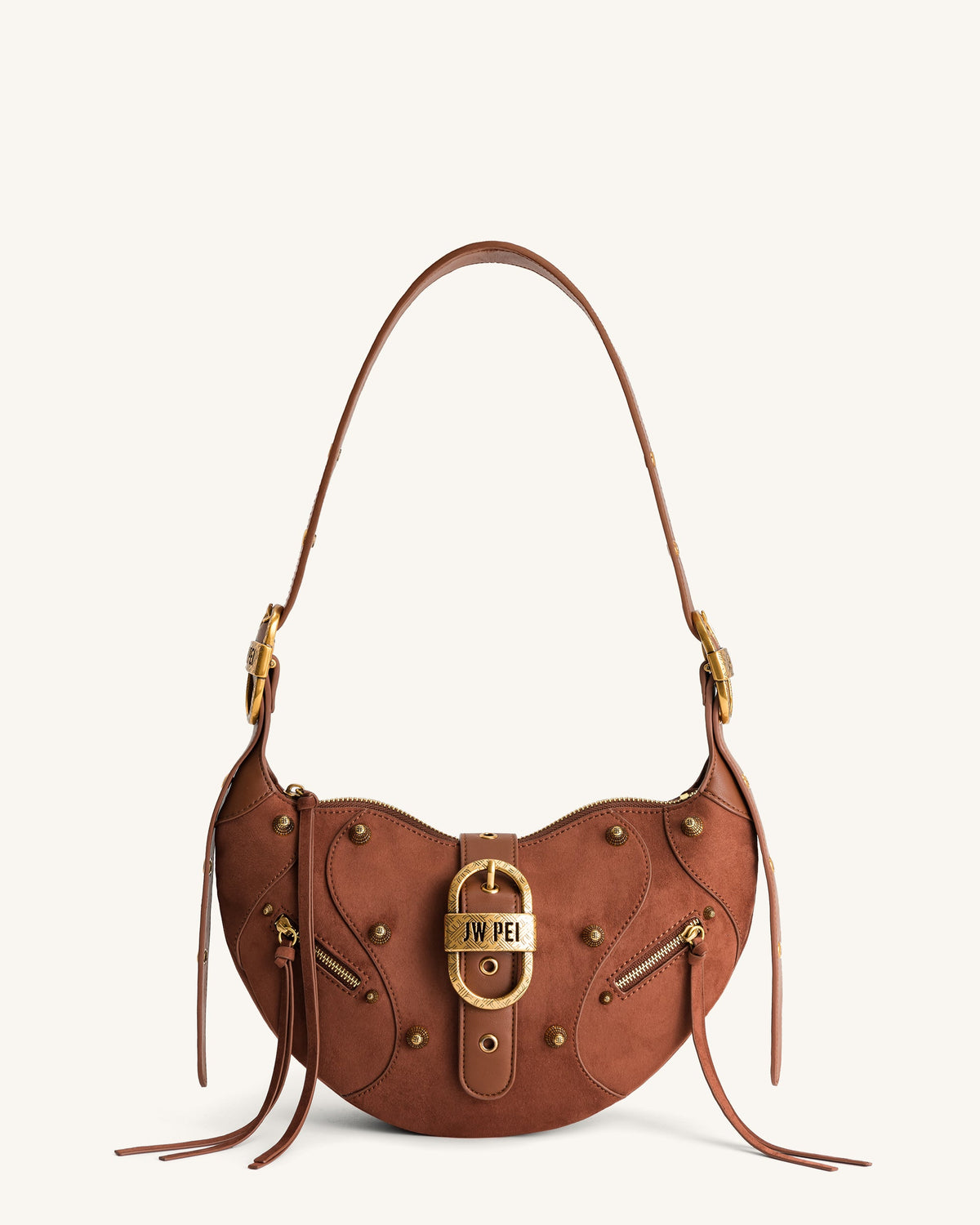 JWPE - Tessa Suede Shoulder Bag - Dark Birch Brown