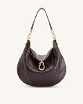JWPE - Daria Metal Pendant Embellished Shoulder Bag - Dark Brown