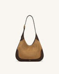 JWPE - Willow Faux Suede Trim Hobo Bag - Brown