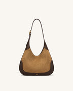 JWPE - Willow Faux Suede Trim Hobo Bag - Brown
