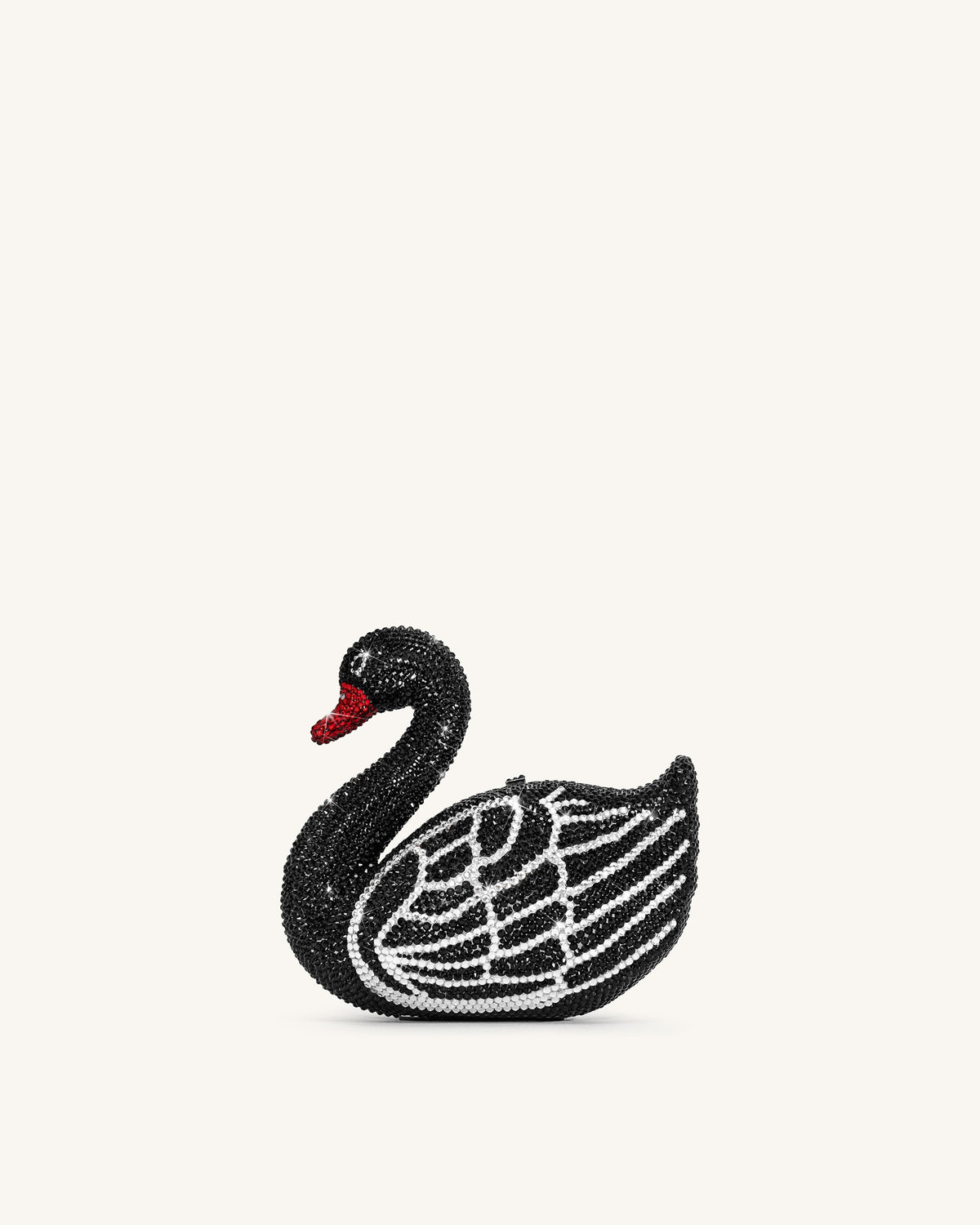 JWPE - Kinsley Crystal Swan Clutch - Black