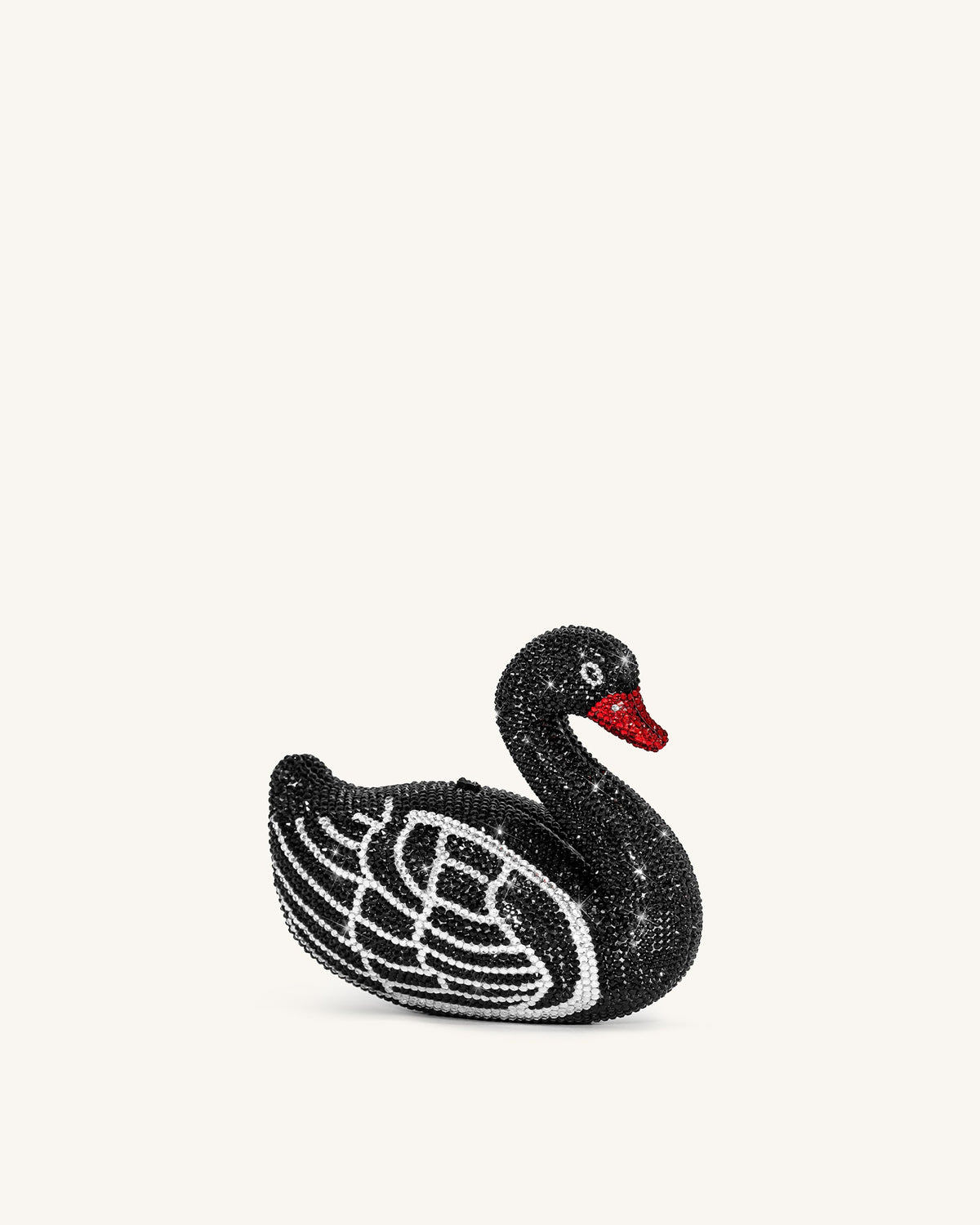 JWPE - Kinsley Crystal Swan Clutch - Black