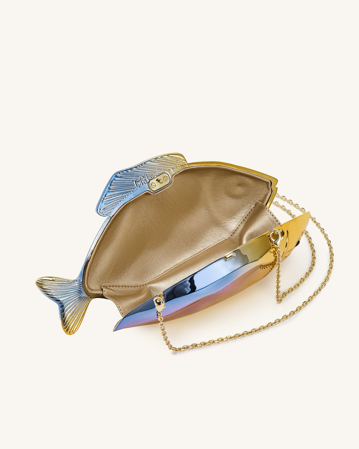 JWPE - Fish Shaped Clutch - Gold/Blue