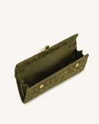 JWPE - Zaria Woven Clutch - Dark Olive
