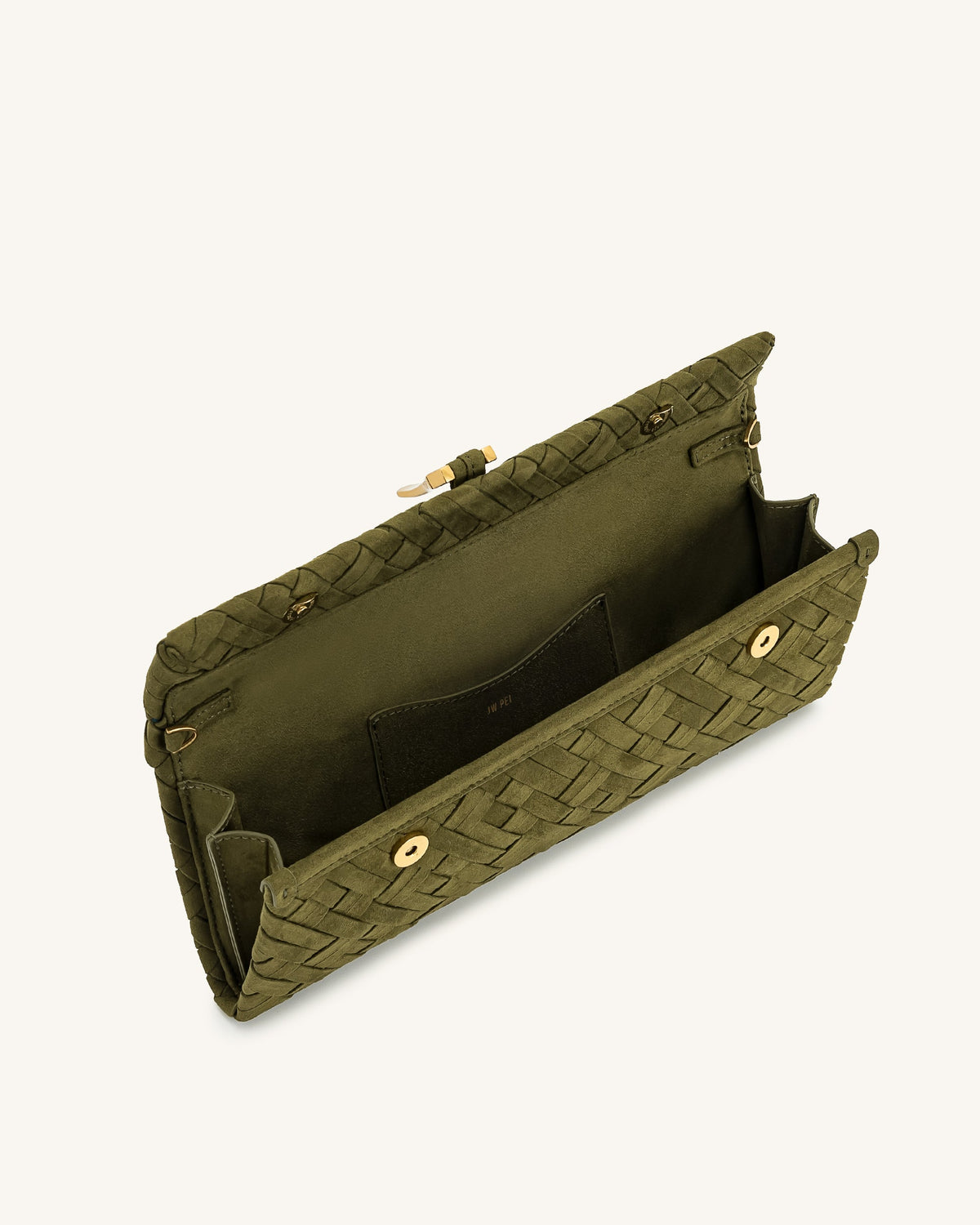 JWPE - Zaria Woven Clutch - Dark Olive