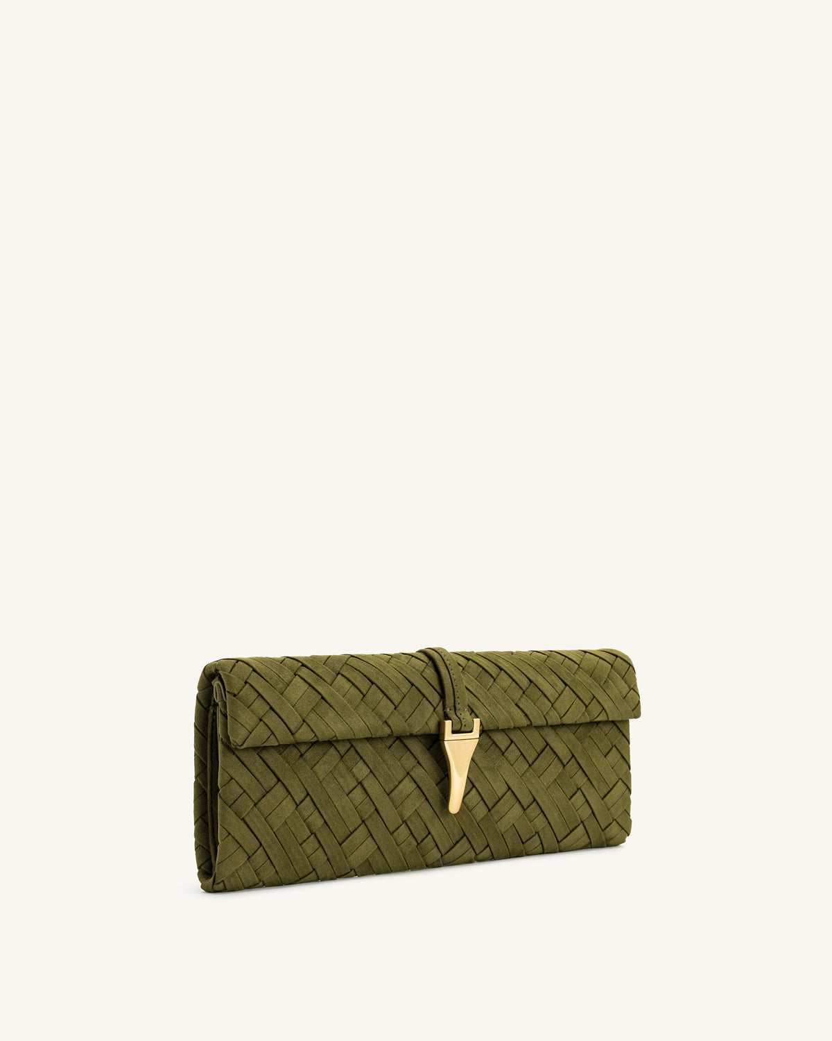 JWPE - Zaria Woven Clutch - Dark Olive