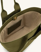 JWPE - Cara Faux Suede Tote Bag - Dark Olive