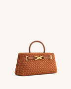 JWPE - Elora Faux Suede Woven Tote Bag - Brown