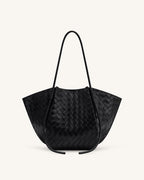 JWPE - Nala Wide Weave Texture Tote Bag - Black