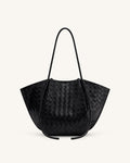 JWPE - Nala Wide Weave Texture Tote Bag - Black