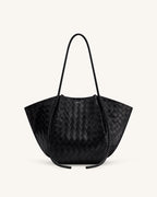 JWPE - Nala Wide Weave Texture Tote Bag - Black