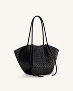 JWPE - Nala Wide Weave Texture Tote Bag - Black