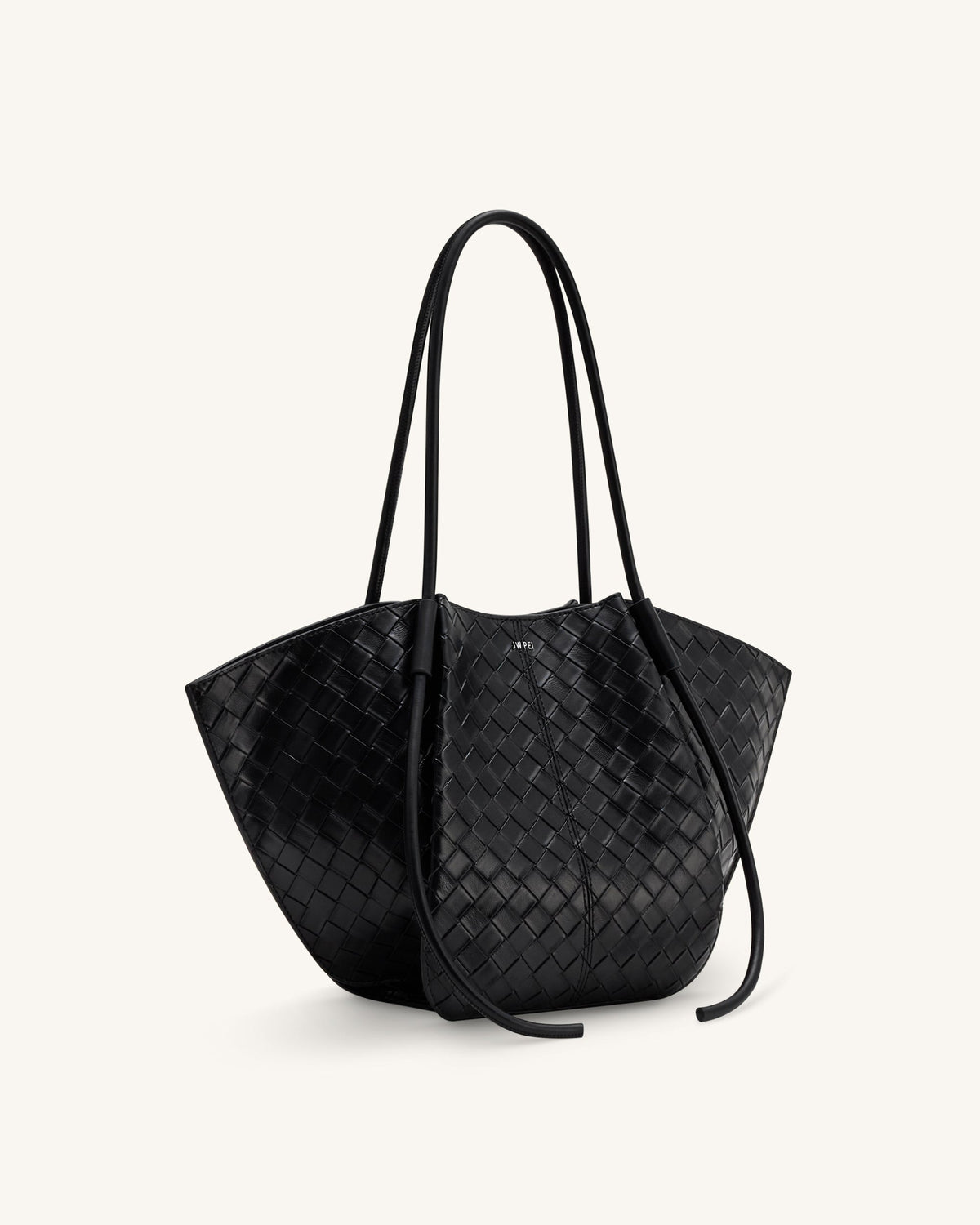 JWPE - Nala Wide Weave Texture Tote Bag - Black