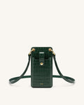 JWPE - Quinn Phone Bag - Dark Green Croc