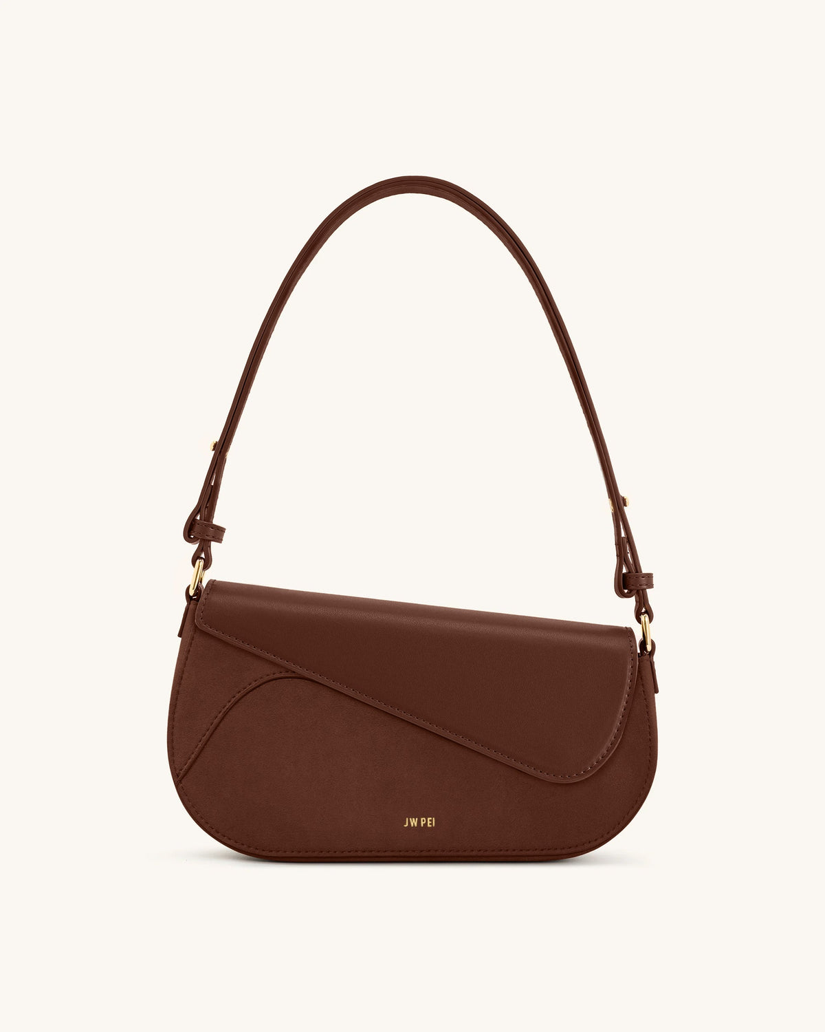 JWPE - Addisyn Faux Suede Panel Shoulder Bag - Mocha Brown
