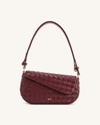 JWPE - Addisyn Weave Texture Shoulder Bag - Burgundy