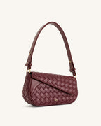 JWPE - Addisyn Weave Texture Shoulder Bag - Burgundy