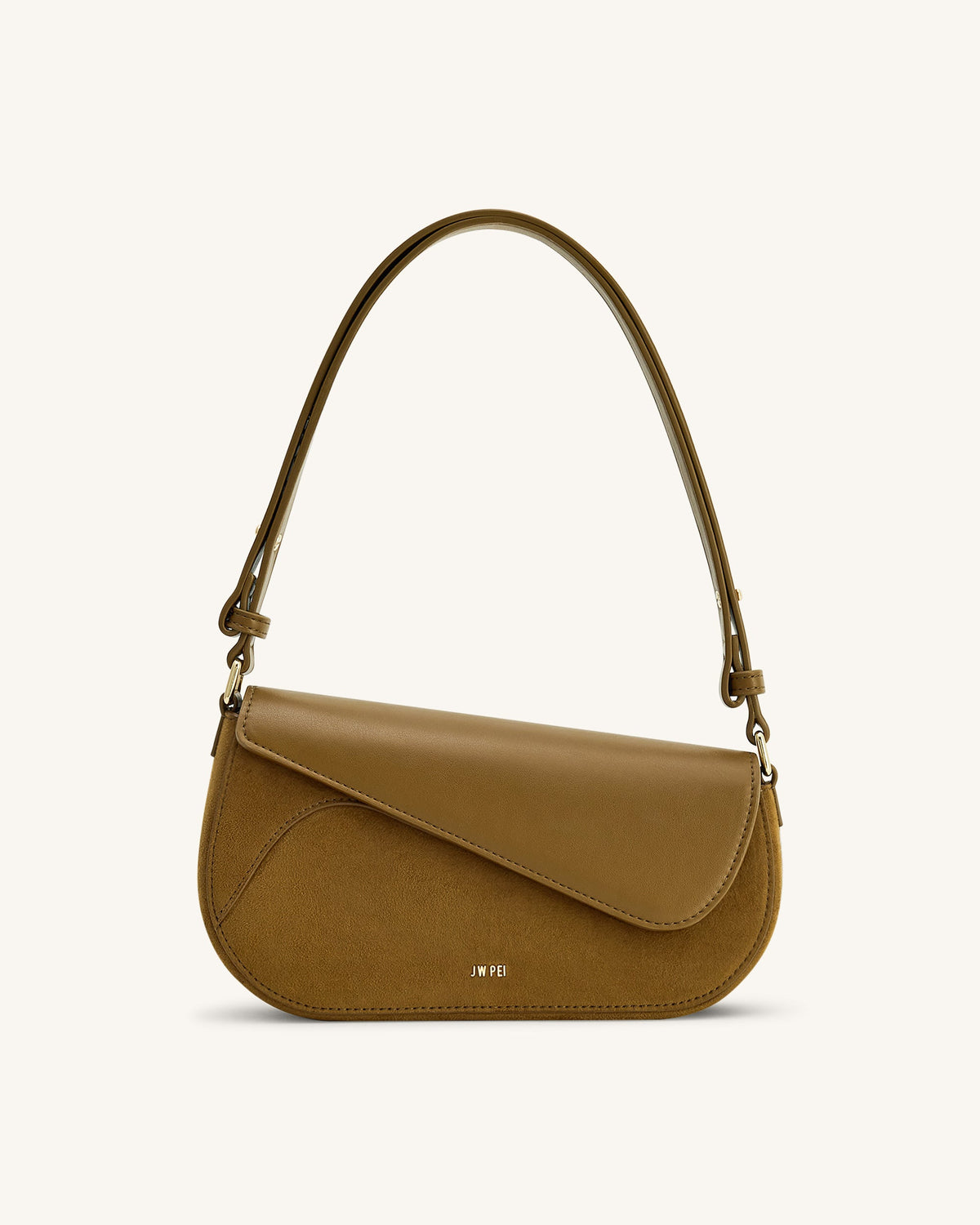 JWPE - Addisyn Faux Suede Panel Shoulder Bag - Olive