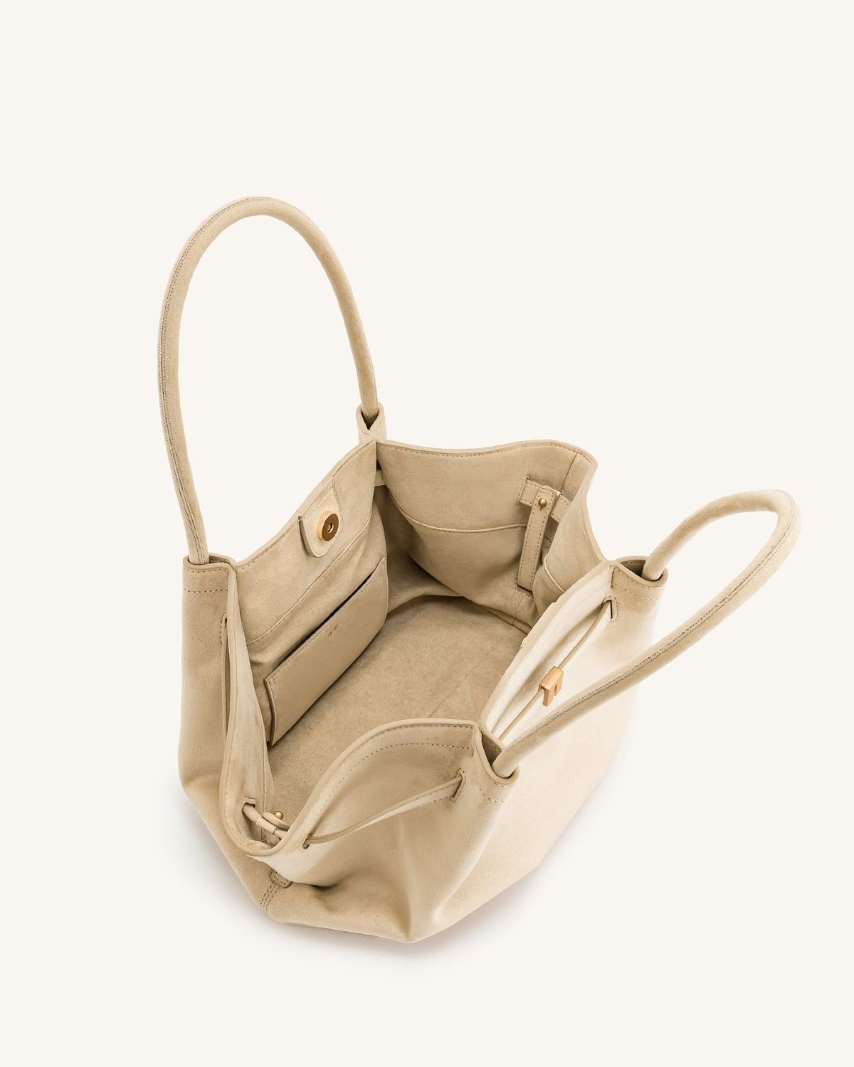 JWPE - Hana Medium Faux Suede Tote Bag - Off White