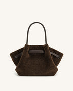 JWPE - Hana Medium Faux Fur Tote Bag - Mocha Brown