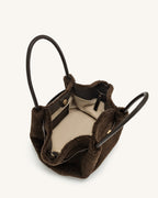JWPE - Hana Medium Faux Fur Tote Bag - Mocha Brown