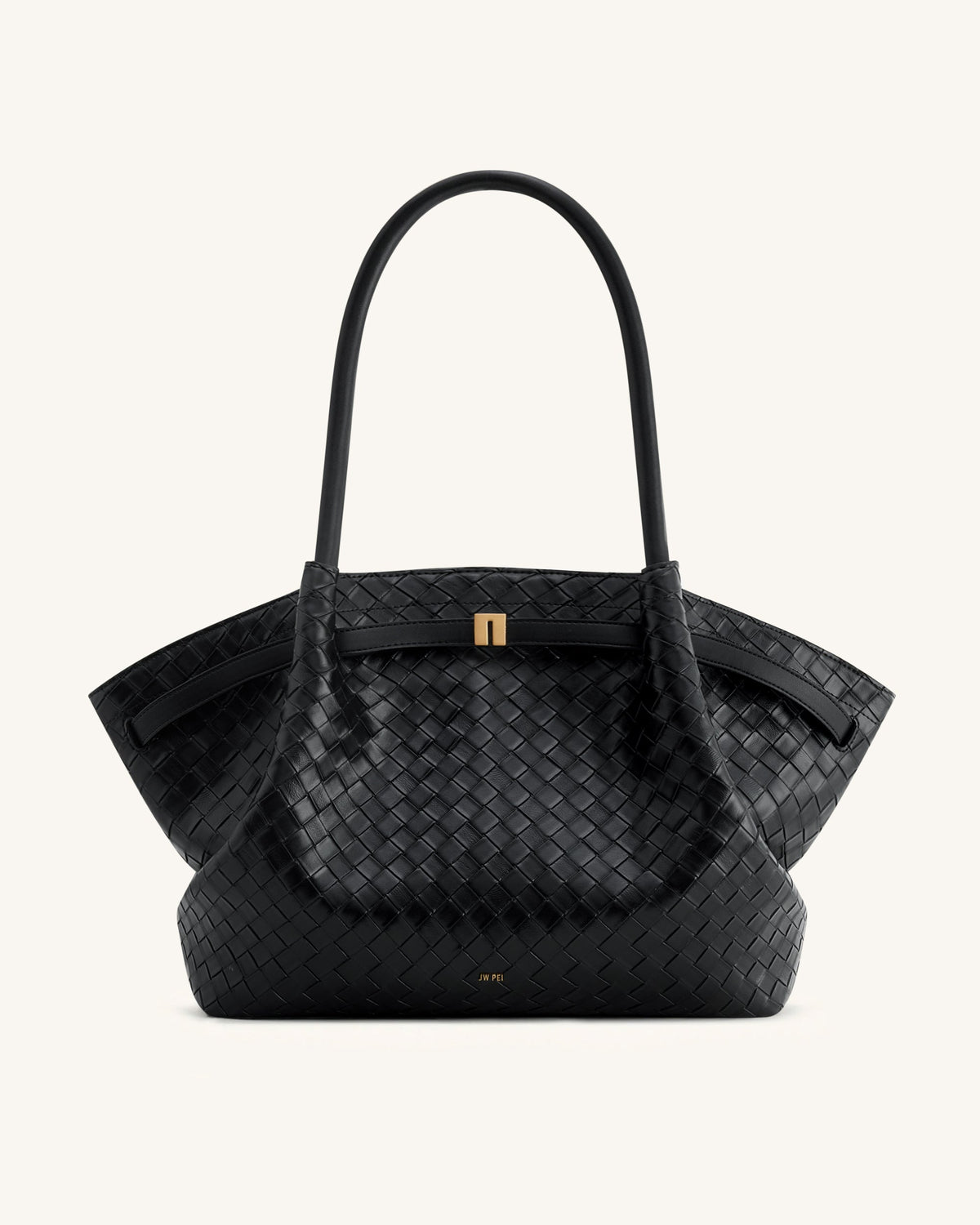 JWPE - Hana Large Weave Texture Tote Bag - Black