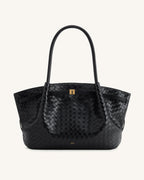 JWPE - Hana Large Weave Texture Tote Bag - Black