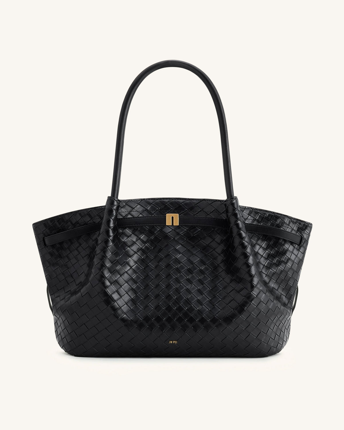 JWPE - Hana Large Weave Texture Tote Bag - Black