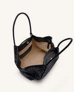 JWPE - Hana Large Weave Texture Tote Bag - Black