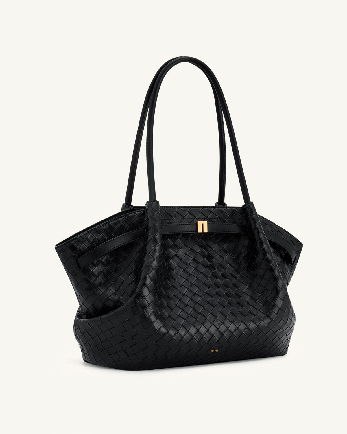 JWPE - Hana Large Weave Texture Tote Bag - Black