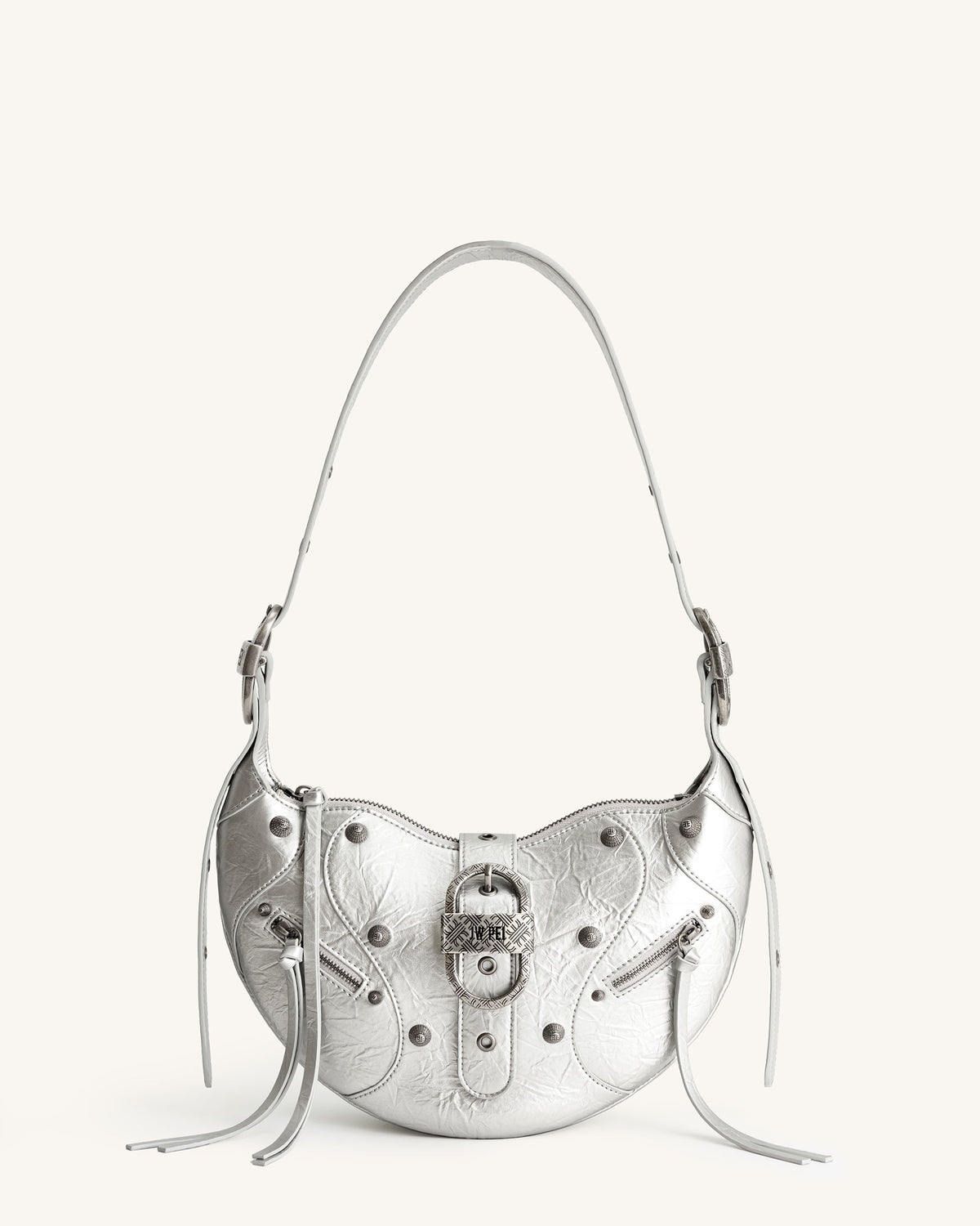 JWPE - Tessa Metallic Pleating Shoulder Bag - Silver