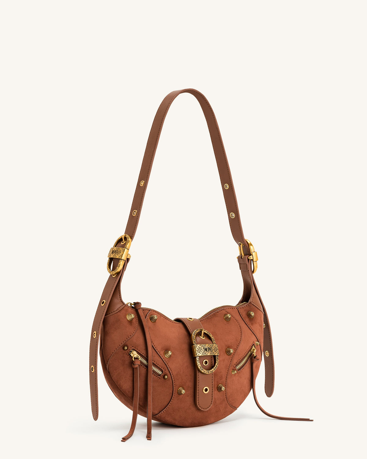 JWPE - Tessa Suede Shoulder Bag - Dark Birch Brown