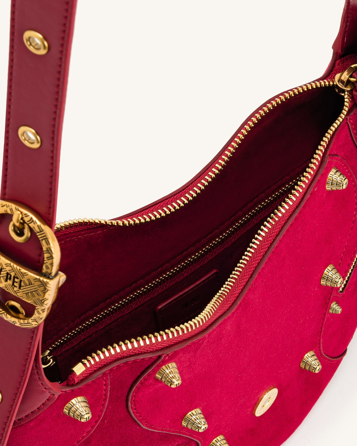 JWPE - Tessa Suede Shoulder Bag - Deep Magenta